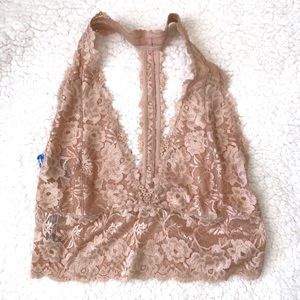 Free People NWT Tan Heartbreaker Racer Bralette